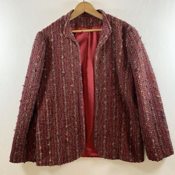Unbranded Jackets & Blazers - VTG Womens Open Front Textured‎ Jacket Sz M Boho Eclectic Artisian Indie Grunge